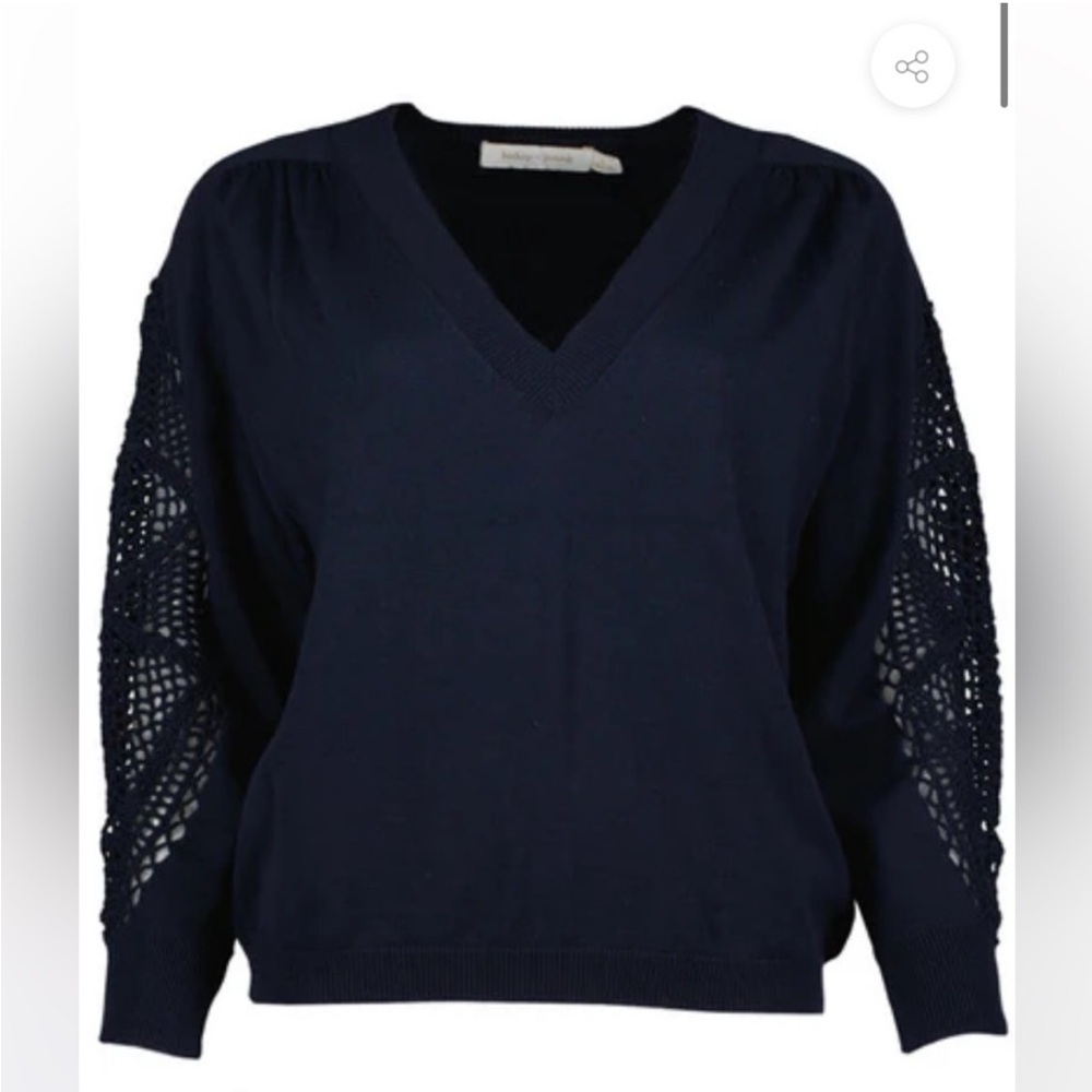 Bishop & Young - Crochet Detail Sweater Dark Blue/Black S